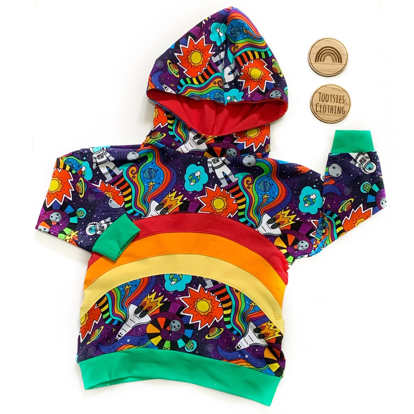 Made to order rainbow slouch hoody