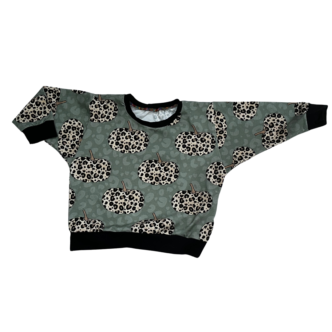 leopard pumpkin lounge sweater 9-12m