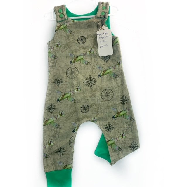 planes 6-12m dungarees